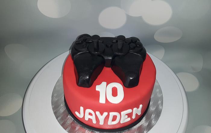 Cake with a controller.