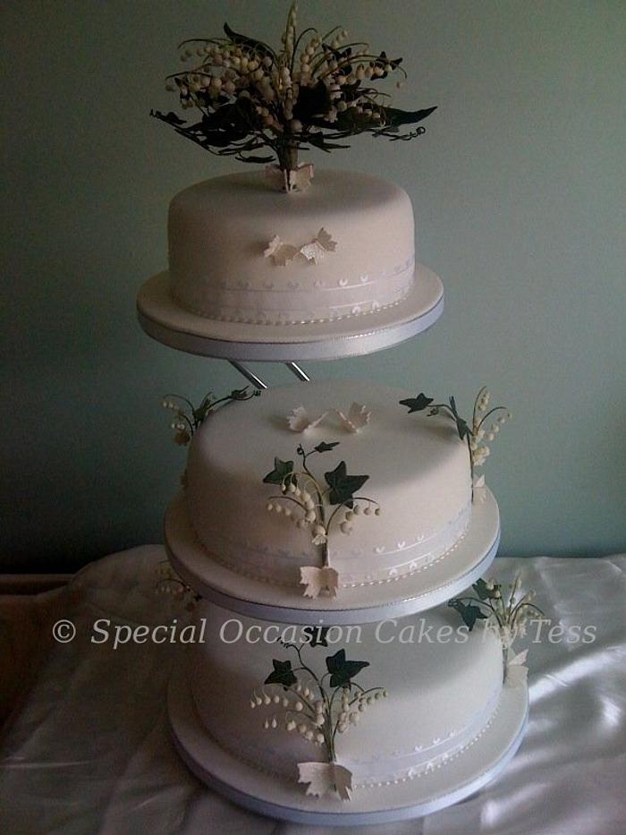 Lily of the Valley, Ivy and Butterfly cake