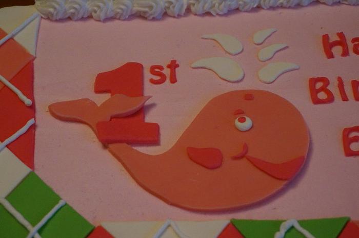 First birthday whale and smash cake