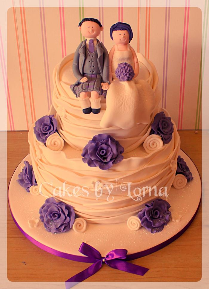Two tier Ruffle Wedding Cake