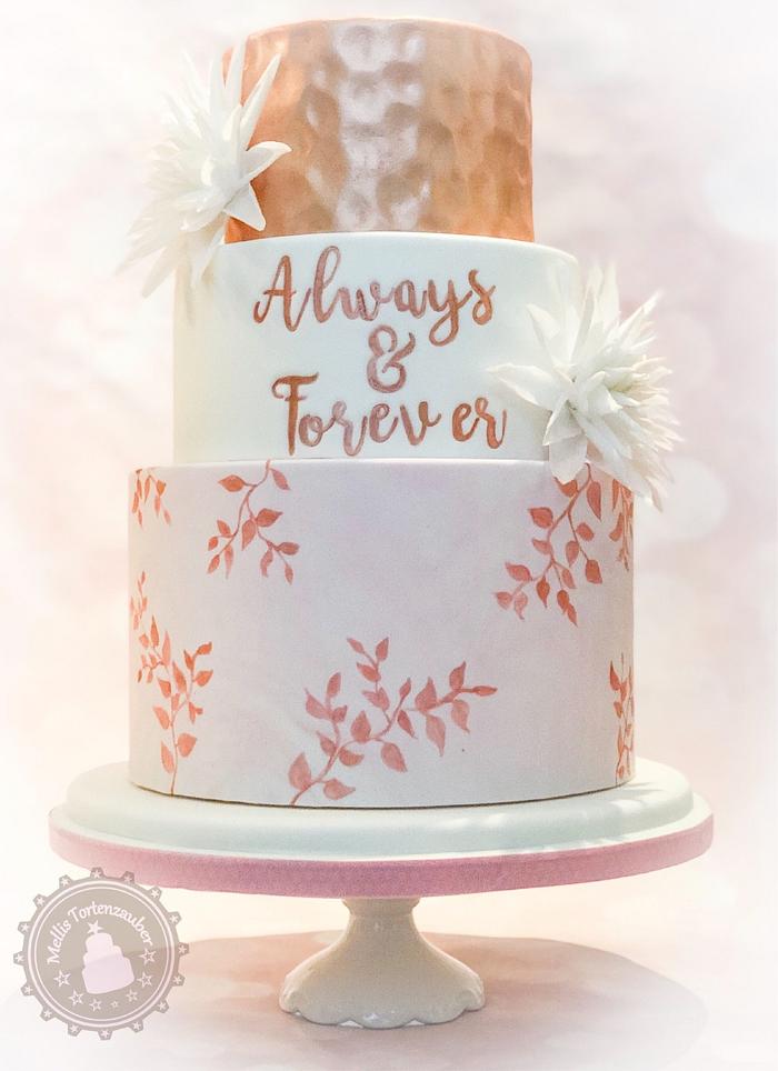 Roségold wedding cake