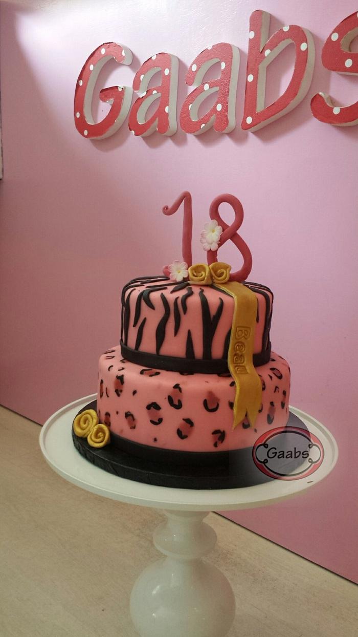 Zebra panther birthday cake