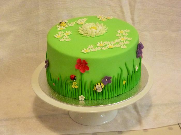 Garden themed Father's Day cake