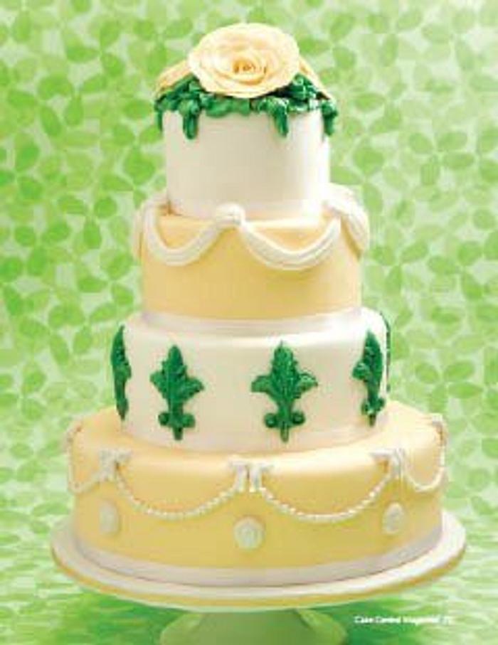 lemon and green wedding cake