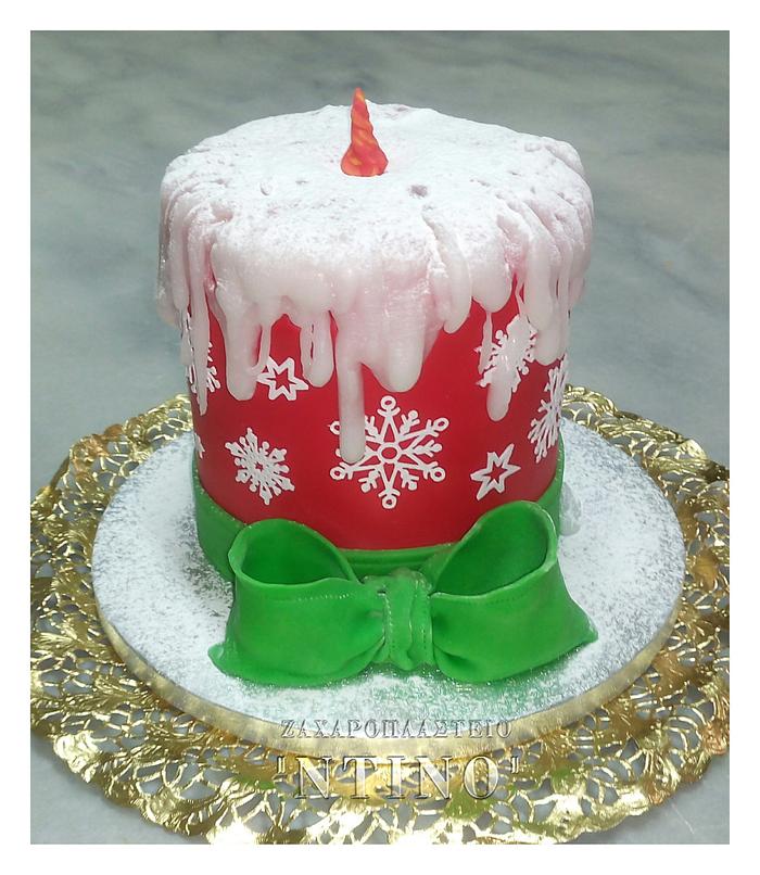 Candle Christmas cake