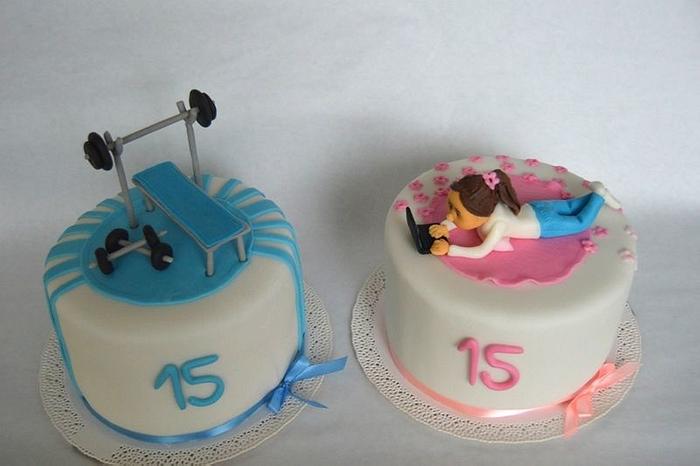 Birthday cakes for twins