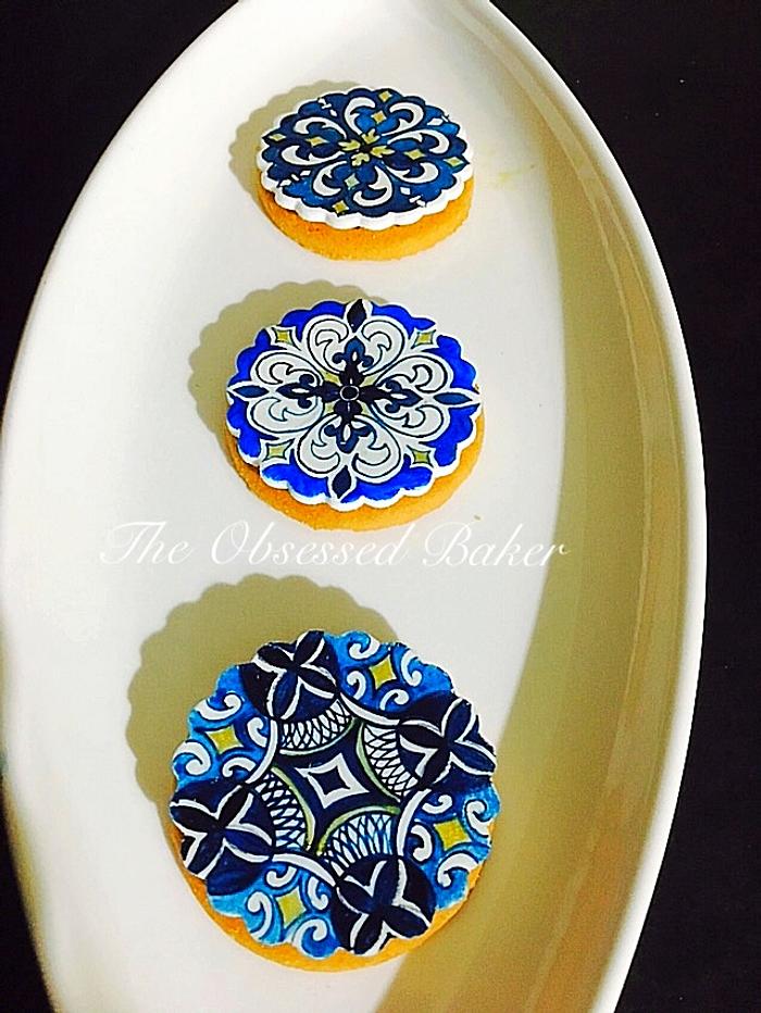 Blue Pottery Cookies 