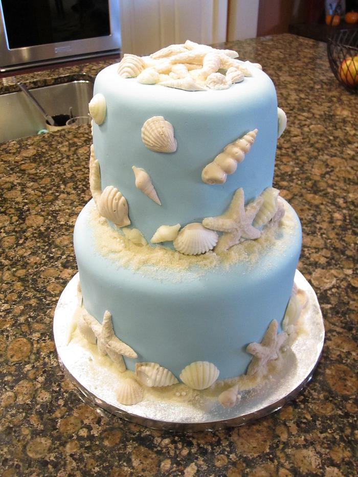 Beach themed Bridal Shower Cake