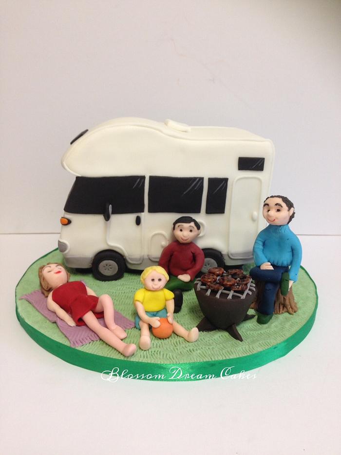 Family campervan & barbeque