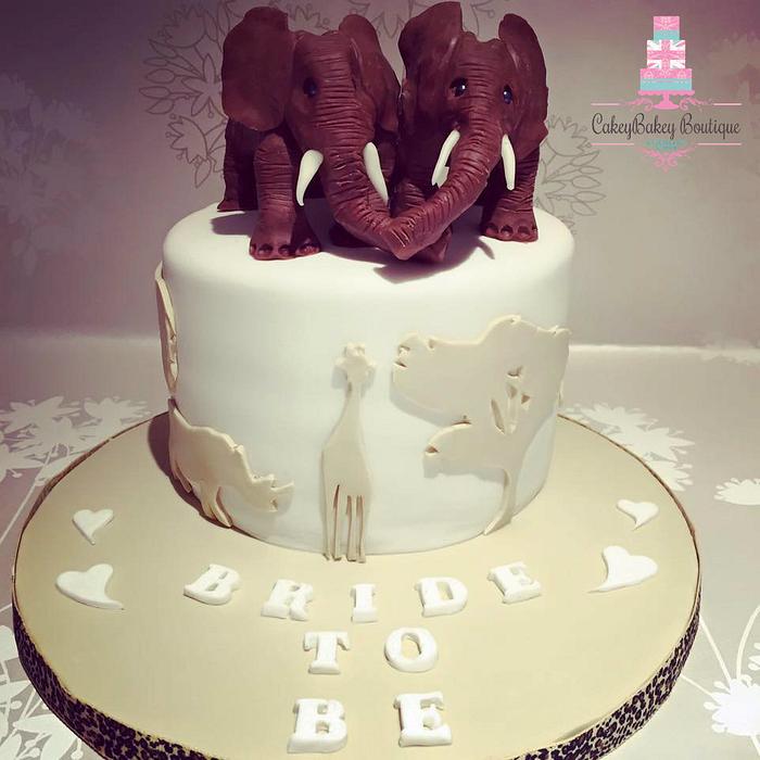 Elephant Bridal Shower Cake