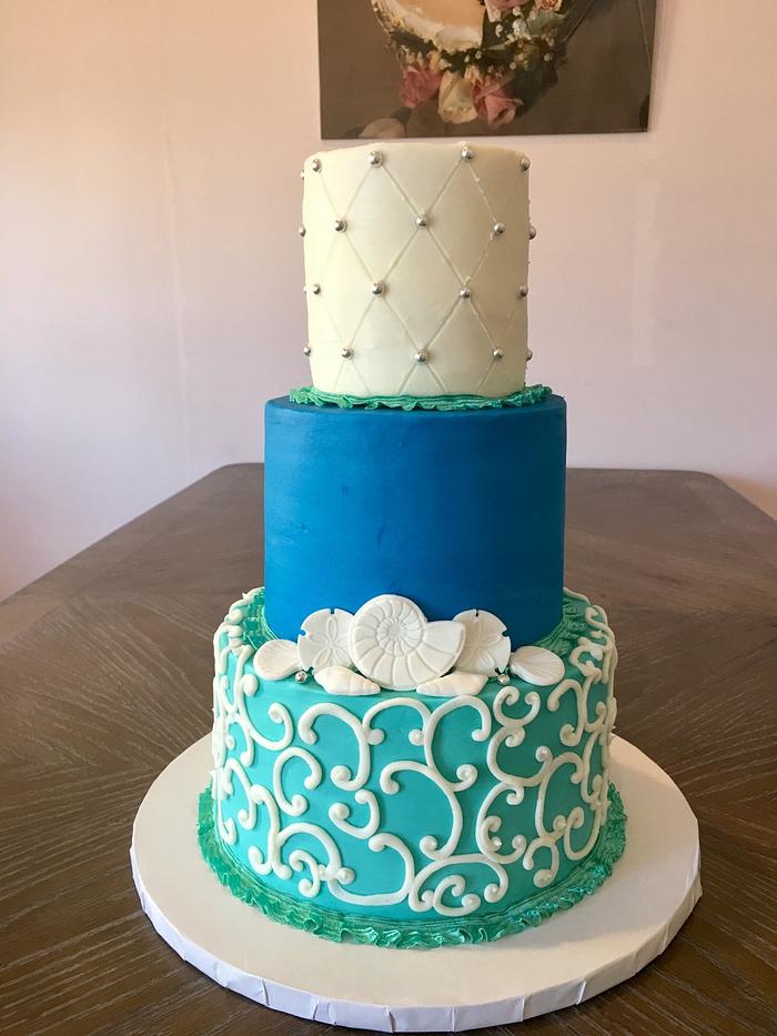 Elegant Nautical Birthday Cake