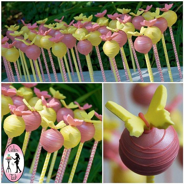 Baby shower cake pops with butterflies