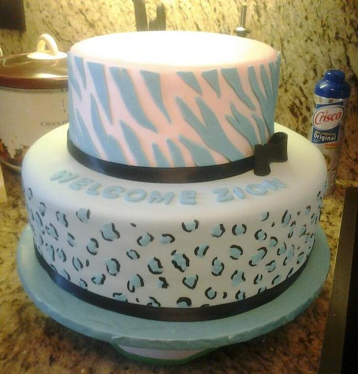 Zebra/chita print cake