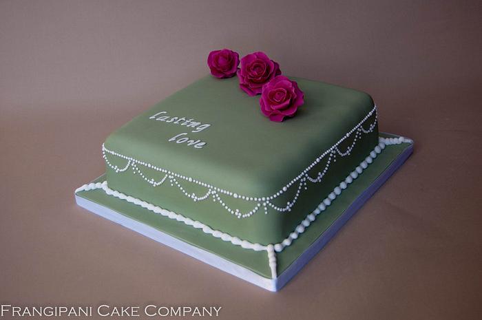 Lasting love rose wedding cake