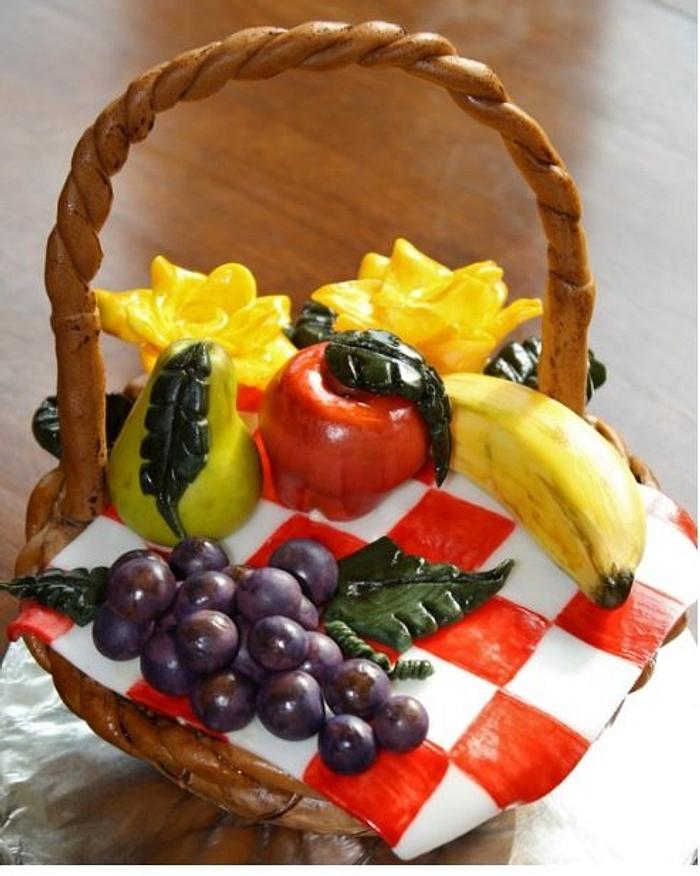 Fruit Picnic Basket Cake