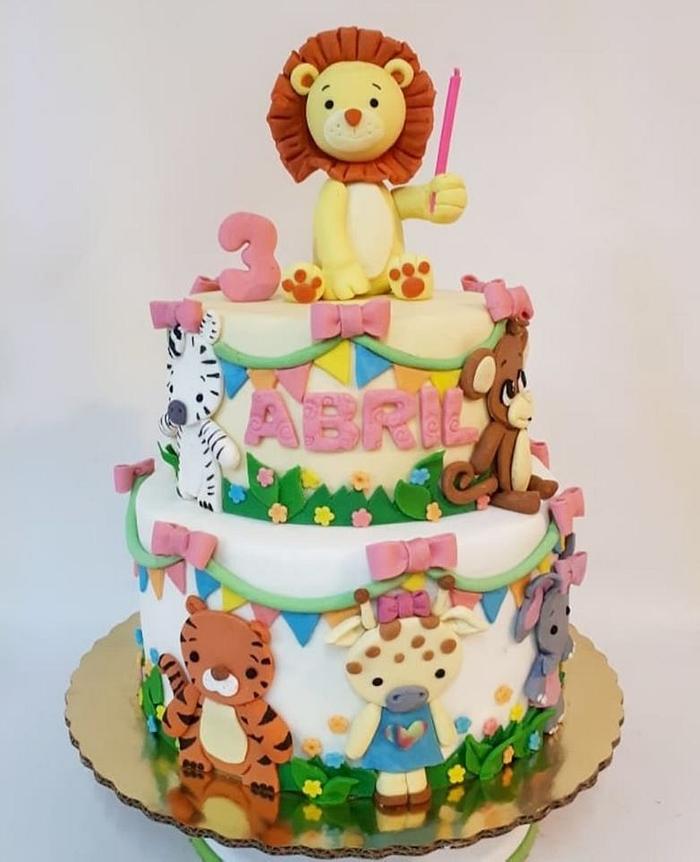 Zoo wild animals birthday cake Decorating video for kids - YouTube