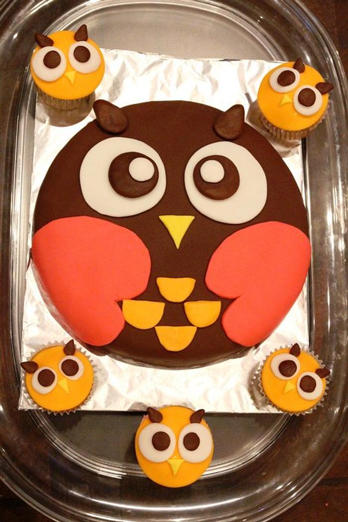 Mother's Day Owl Cake