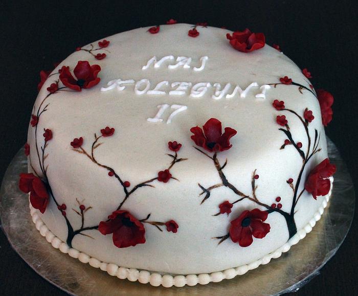  Cake - flowers poppy