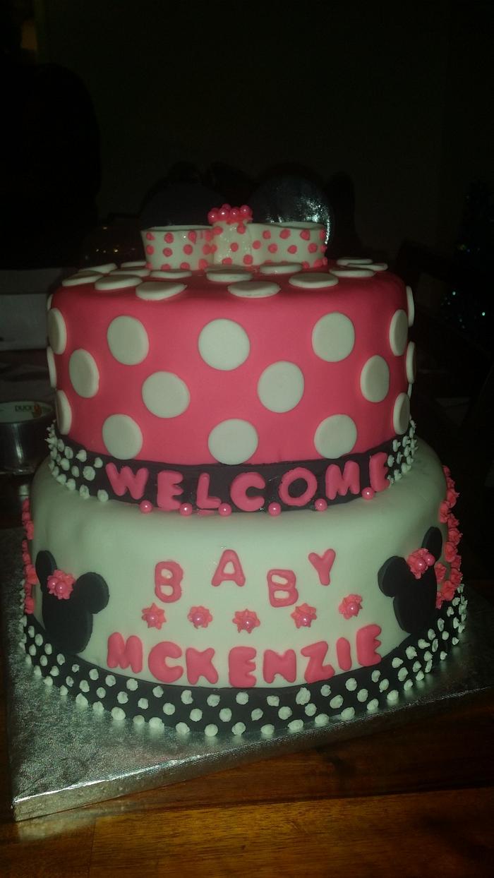 Minnie Mouse Girl Baby Shower Cake
