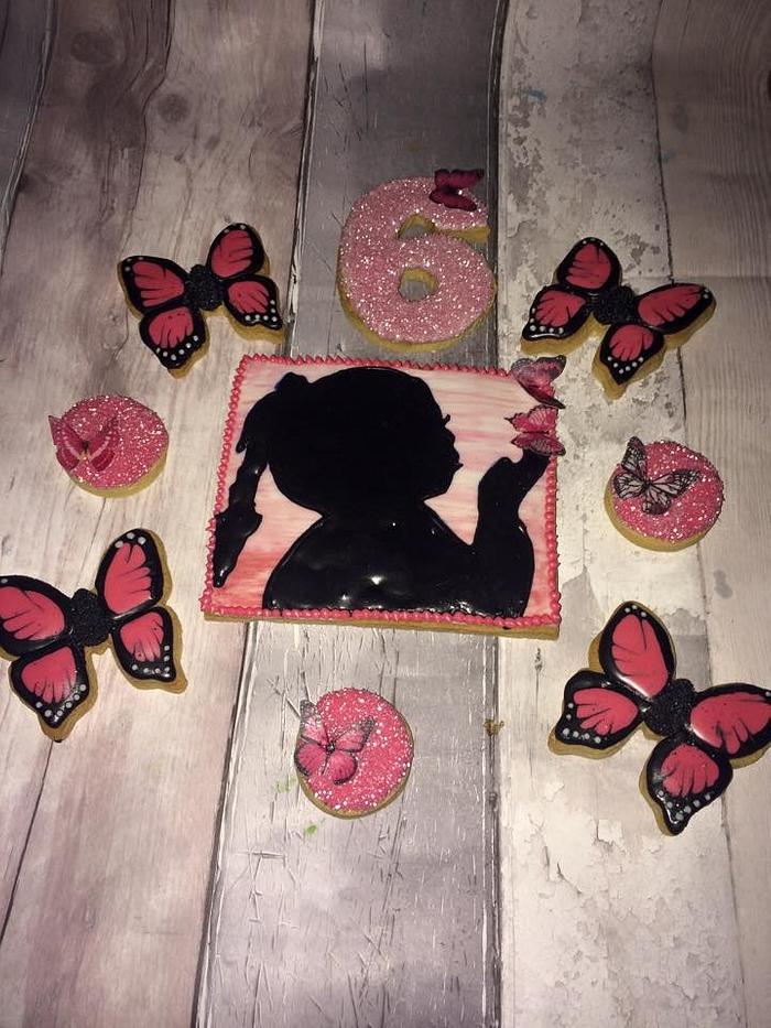 6th Birthday girl cookies 