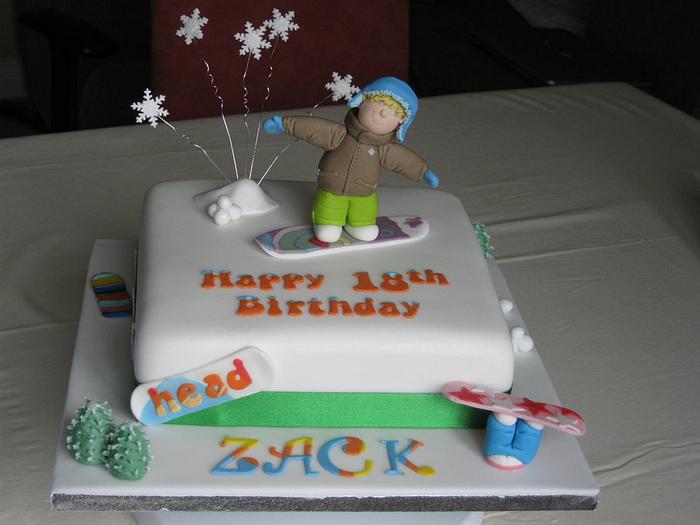 Snowboarder 18th Birthday Cake