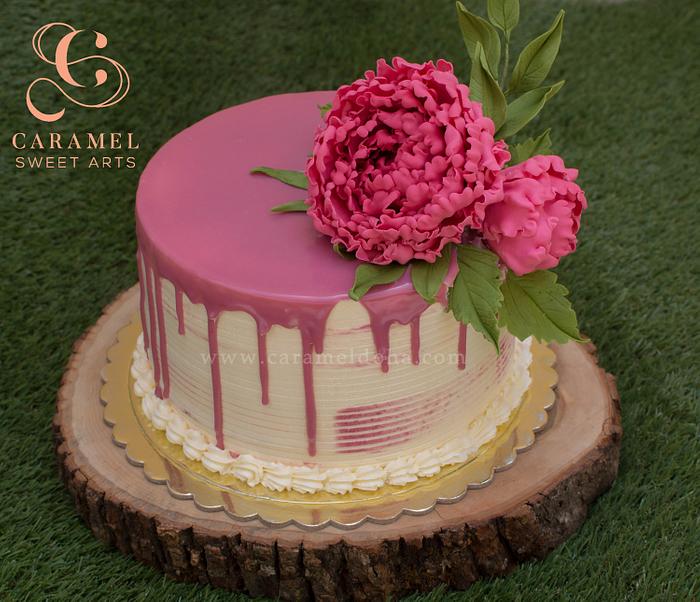 Classic Pink Drip Cake