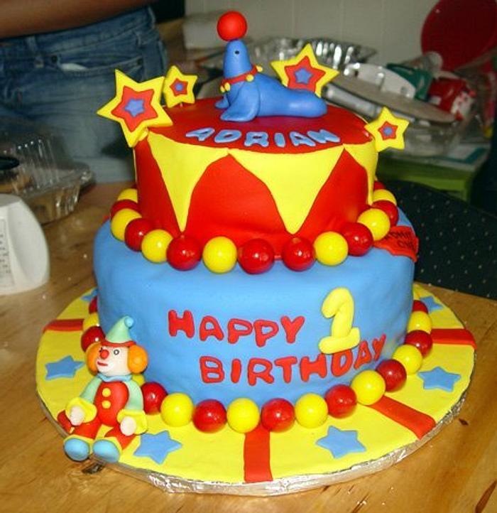 Circus Themed Birthday Cake 