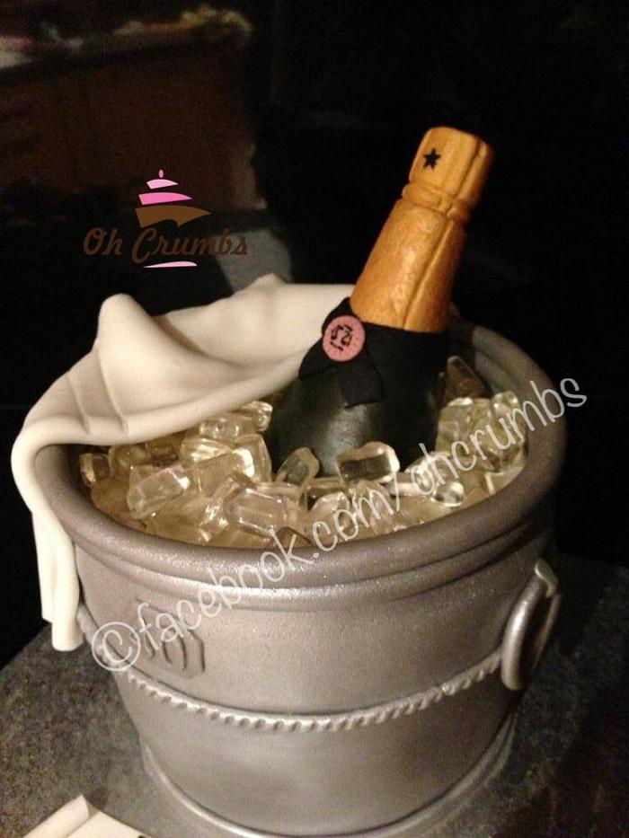 Champagne bucket cake