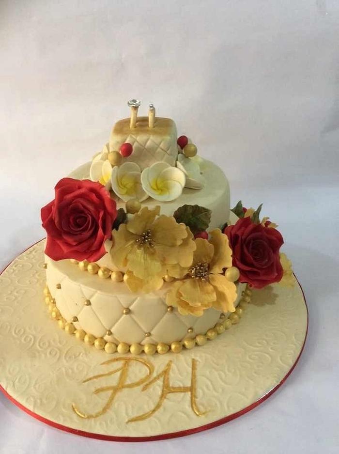 Engagement cake with ring box 