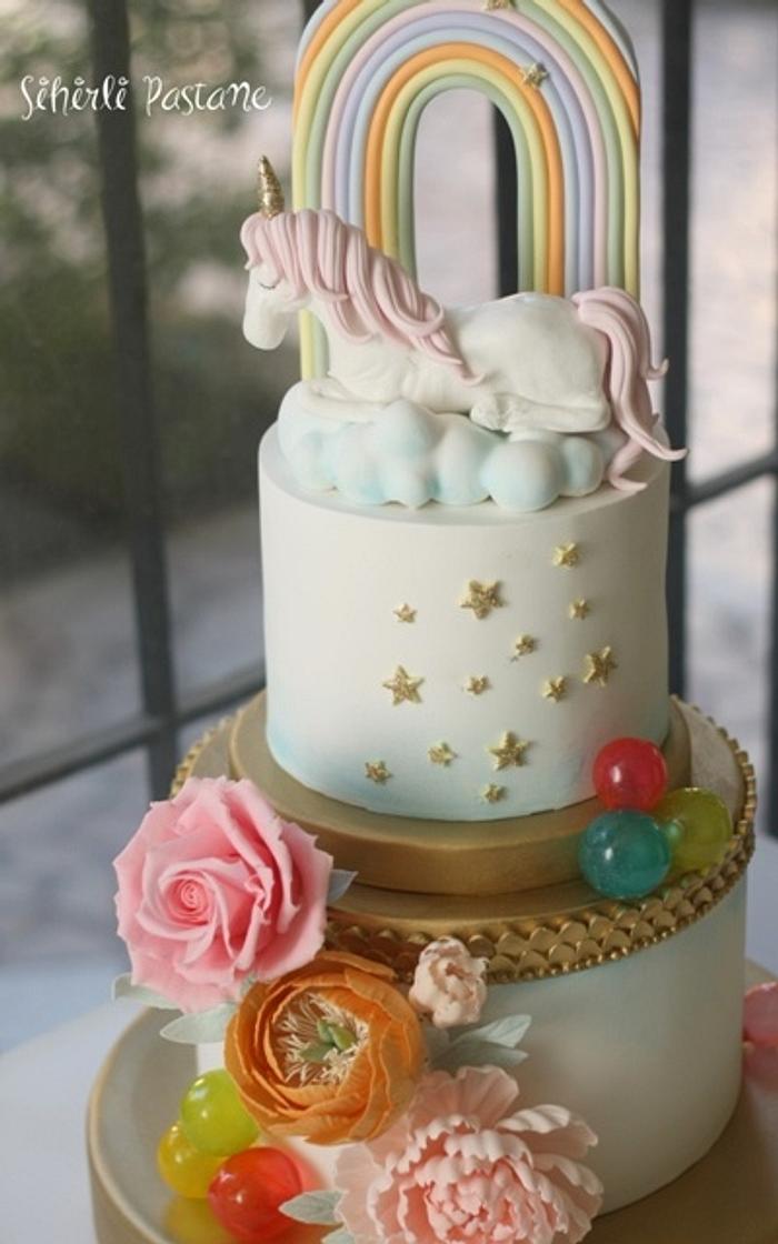 Floral Unicorn Cake 