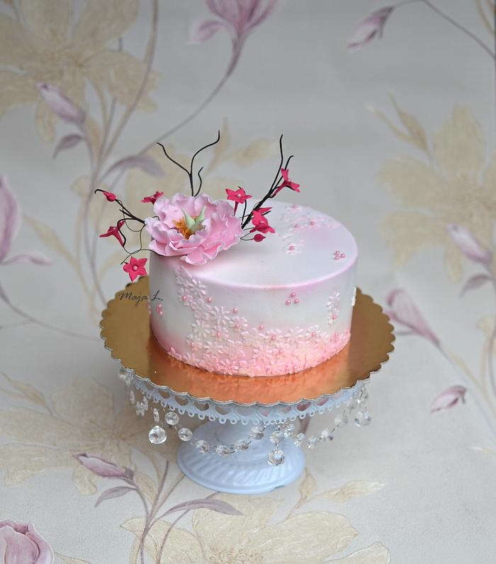 Pink birthday cake