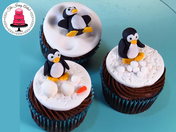 Christmas Winter Penguin Cupcakes Toppers!