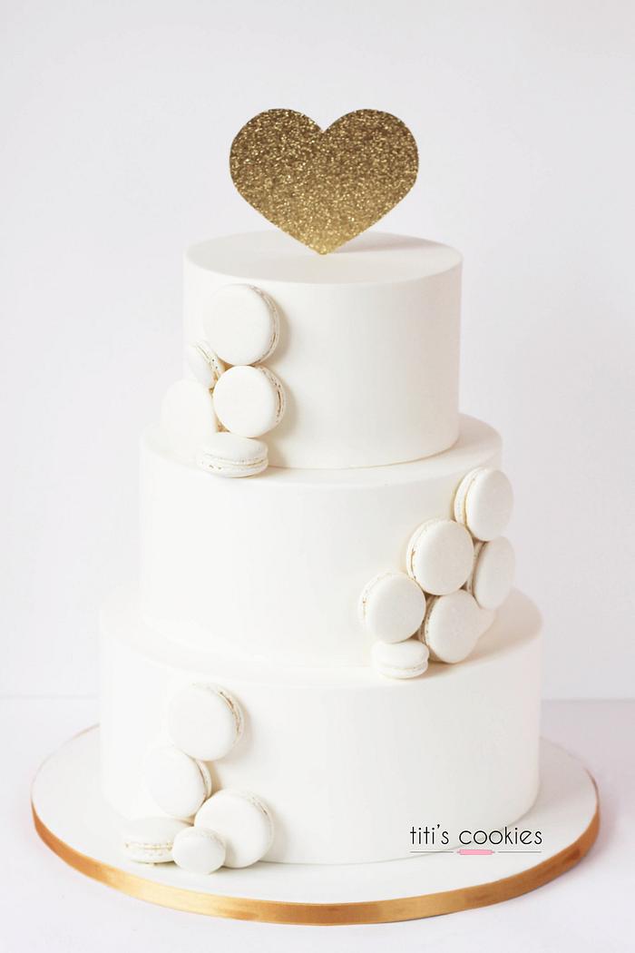 Tarta Blanca y Macarons - White Wedding Cake ^^