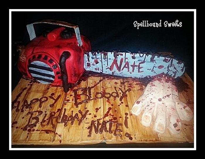 Evil Dead Chainsaw Cake