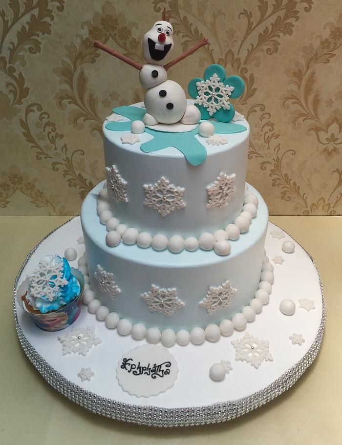 Olaf birthday cake 