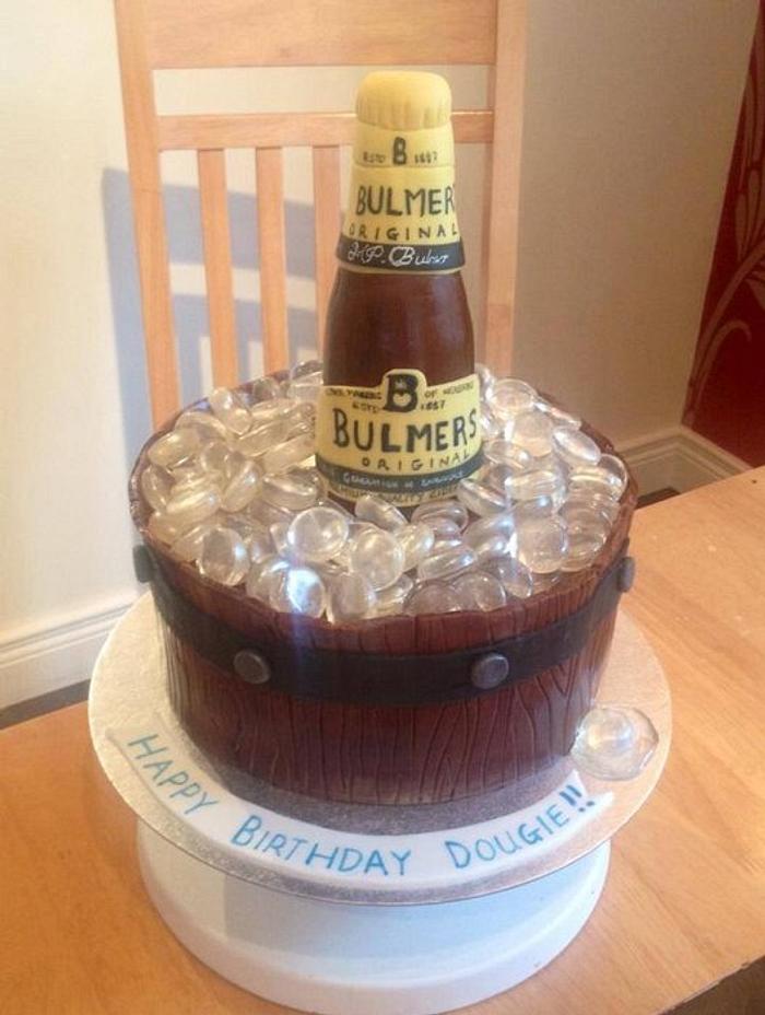 Beer ice bucket cake