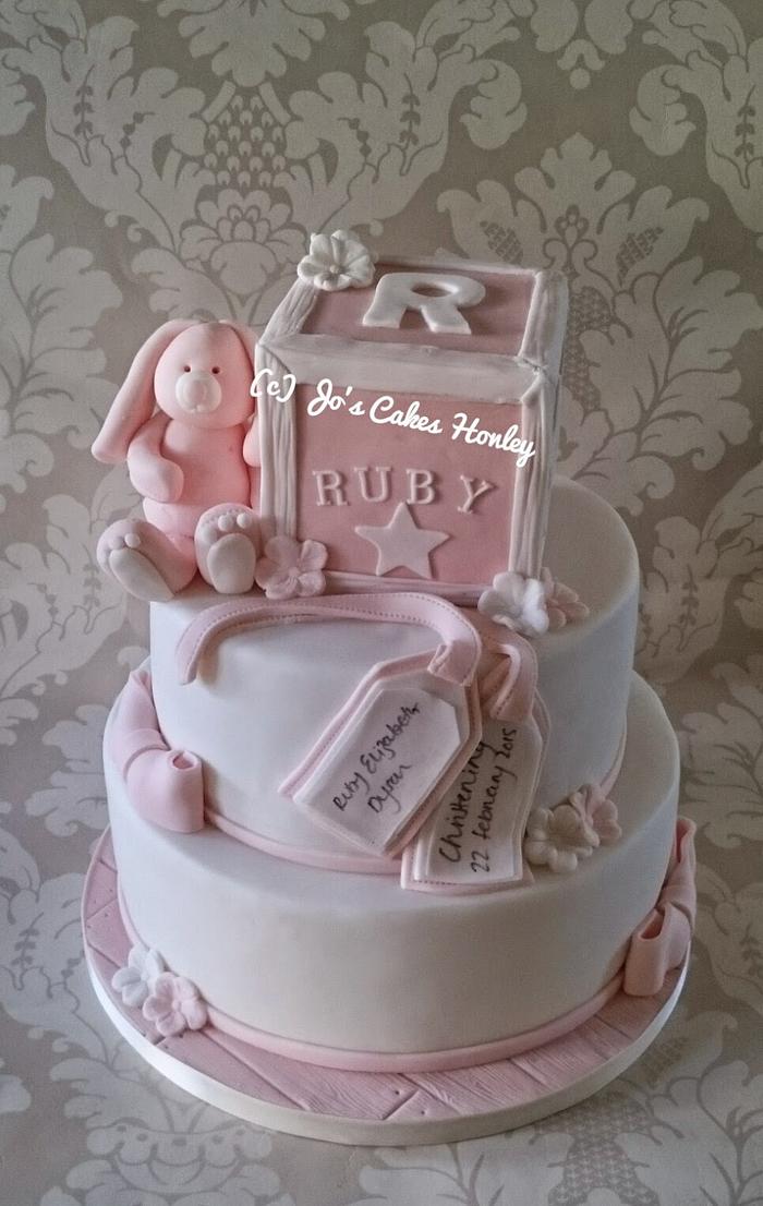 Christening Cake with Building Block 