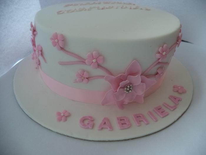 Pink flowers cake