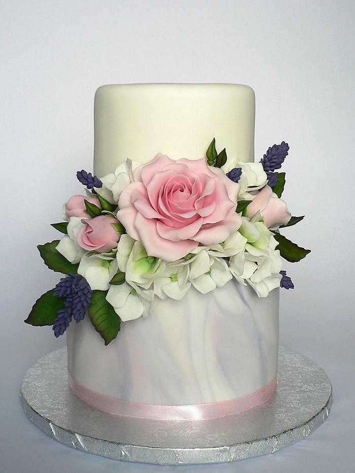 Floral compile cake