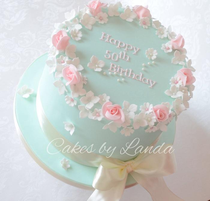 Beautiful pastal floral cake