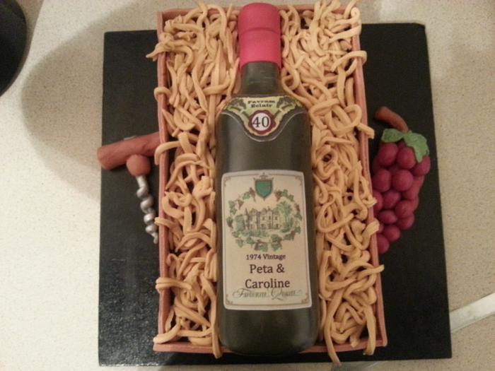 wine crate cake