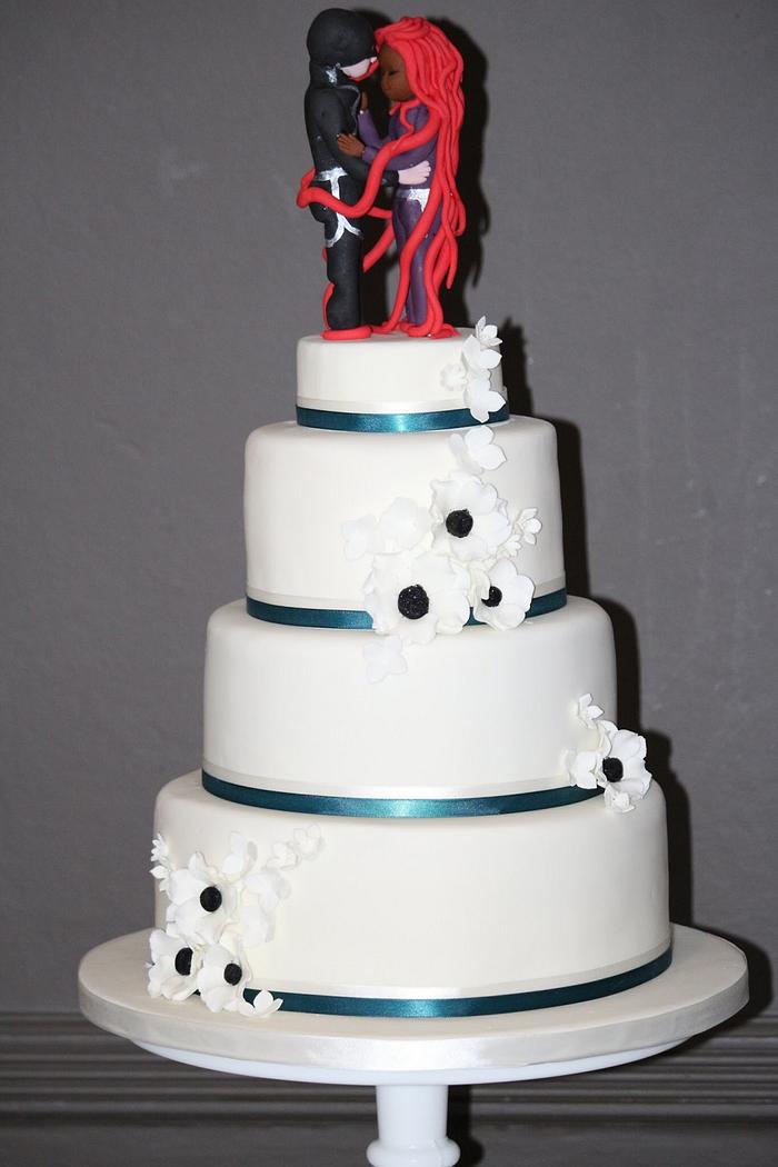 Super hero wedding cake