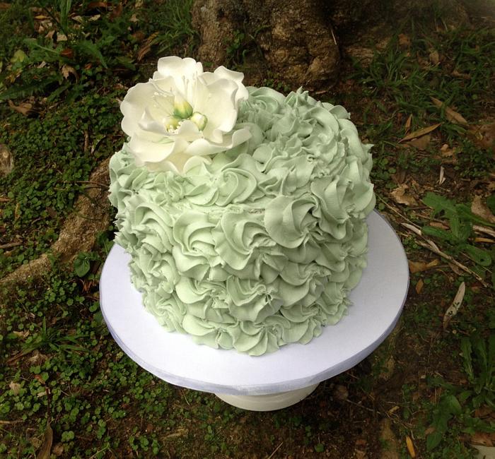 Green Rosette Cake