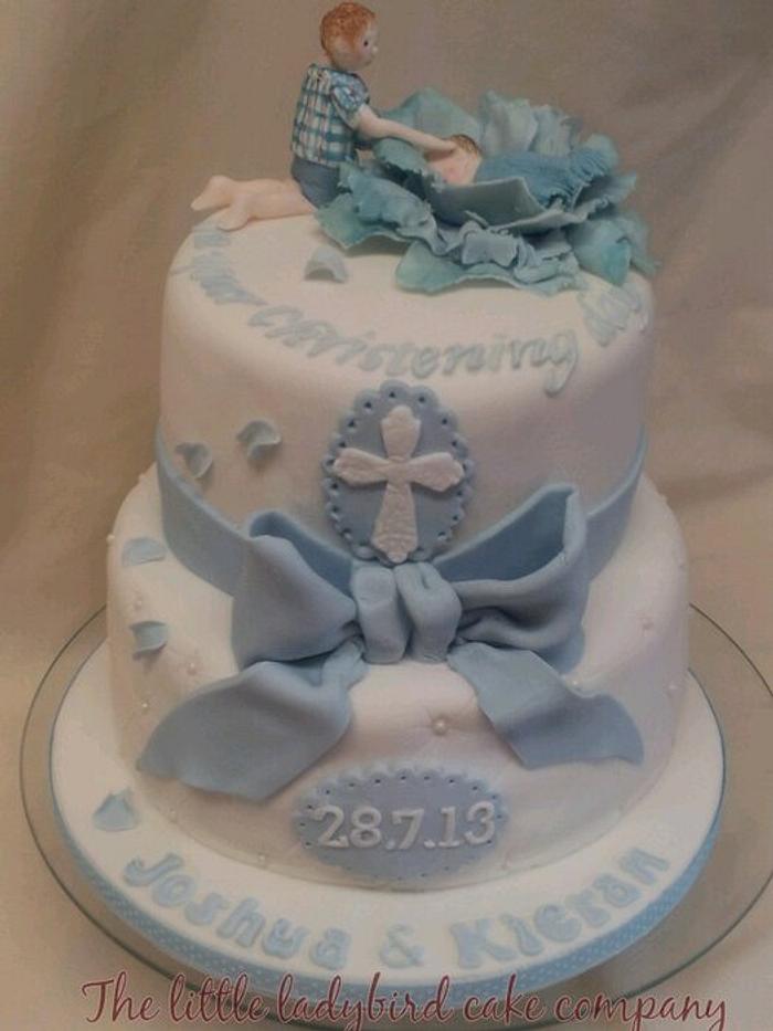 Christening cake for two brothers