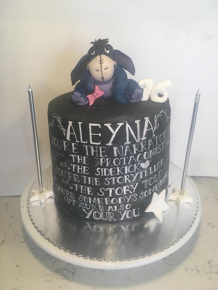 Chalkboard Eeyore cake