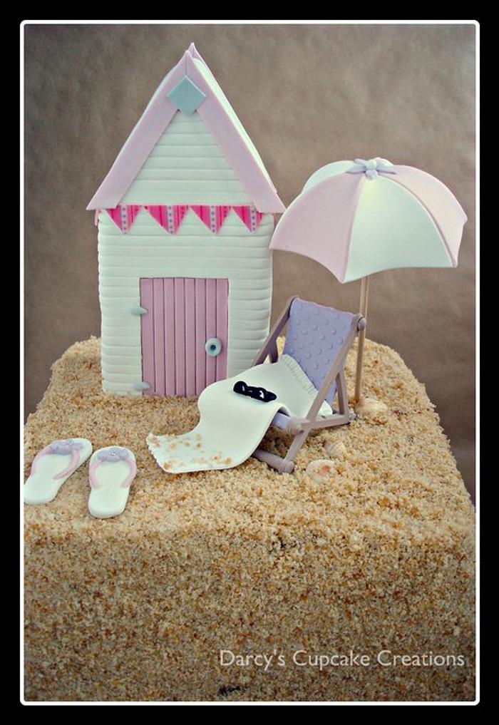 Beach hut cake
