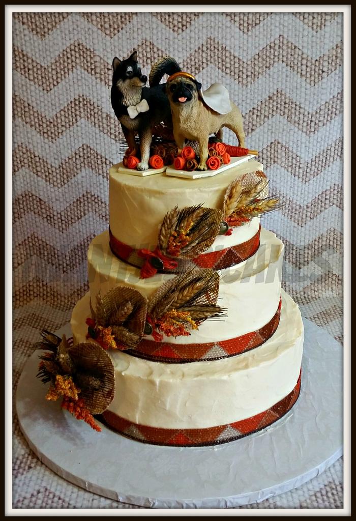 Dog lovers wedding cake