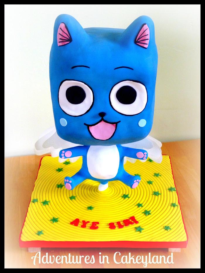 'Happy' Fairy Tail Chibi Cake