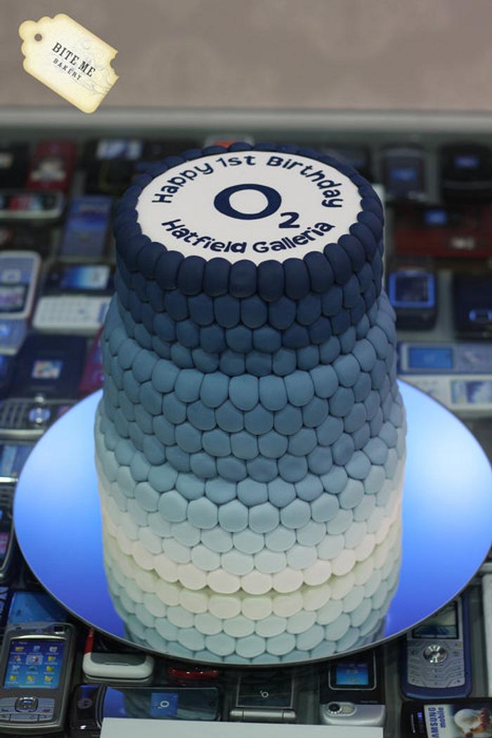 O2 Corporate Ombre Birthday Cake 