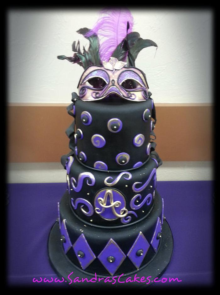 Purple and Black Masquerade